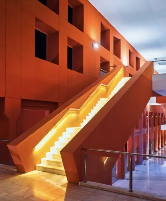 UM6P campus — lit staircase, interior
