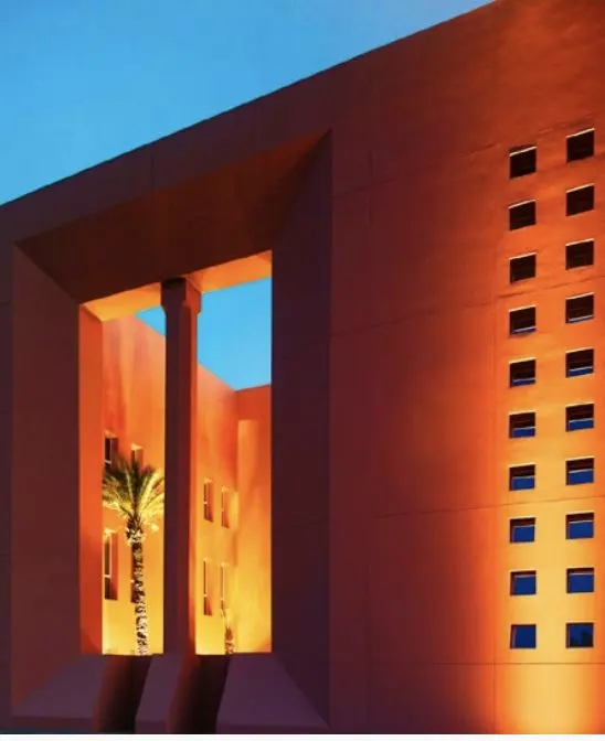 UM6P campus facade at dusk