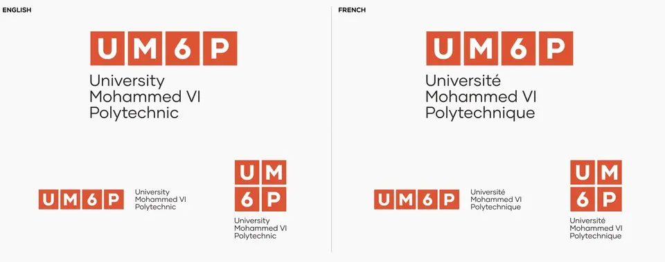 UM6P wordmark lockup, English and French